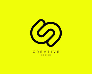 Fototapeta Creative Minimalist CS CD Logo Design with Letters C, S and D obraz