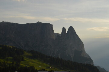 Hiking in the Seceda and Seiser Alm / Alpe di Siusi mountains in the Dolomites, Northern Italy