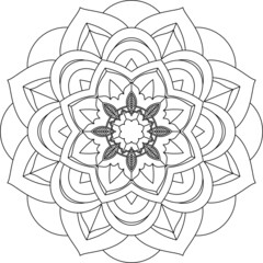 Easy Mandala coloring book simple and basic for beginners, seniors and children. Set of Mehndi flower pattern for Henna drawing and tattoo. Decoration in ethnic oriental, Indian style.