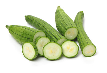 fresh loofah on the white background 
