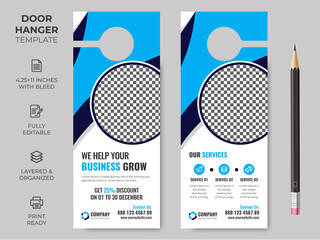 Business Corporate Door Hanger, Vector illustration, modern Door hanger, do not disturb and make up room sign Premium Vector, Door hanger design template