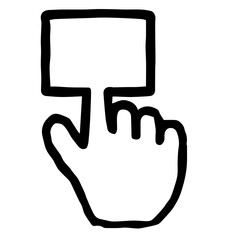 Hand Cursor060 (Board): Doodle Icon: Hand drawn vector Icon like woodblock print