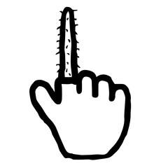 Hand Cursor072 (Burdock): Doodle Icon: Hand drawn vector Icon like woodblock print