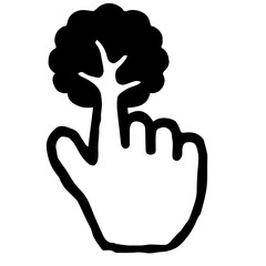 Hand Cursor073 (Tree): Doodle Icon: Hand drawn vector Icon like woodblock print