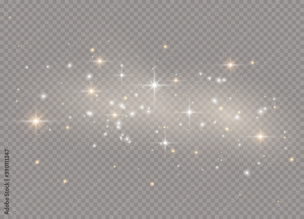 Poster light glow effect stars. vector sparkles on transparent background. christmas abstract pattern. spar