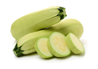 zucchini courgette isolated on white background 