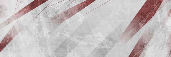 Rote und graue Grunge-Streifen abstraktes Banner-Design. Geometrischer technischer Hintergrund. Vektor-Illustration © saicle
