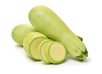zucchini courgette isolated on white background 