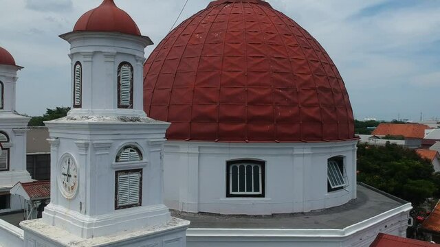 Aerial view Blenduk Church Semarang Central Java