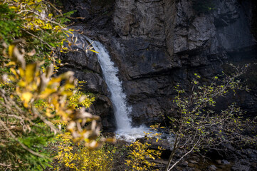 waterfall at Chessiloch in Flühli, Entlebuch in autumn
