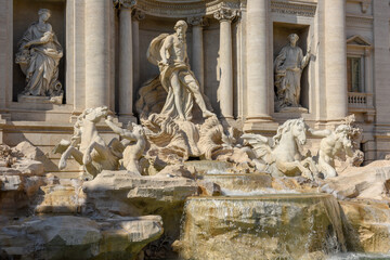 The famous fountain of Trevi at Rome in Italy