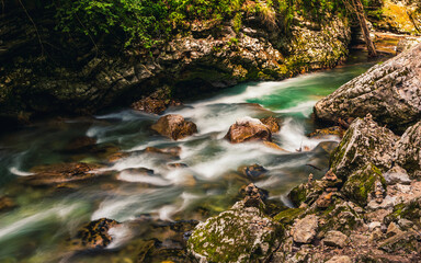 Radovna River in Vintgar Gorge in Slovenia in Europe