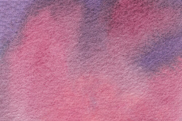 Abstract art background purple and pink colors. Watercolor painting on canvas.