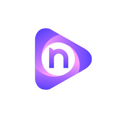 N letter colorful logo in the triangle shape, Vector design template elements for your Business or company identity.