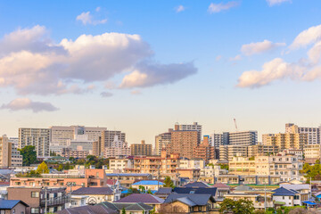夕刻の仙台　中の瀬橋より望む