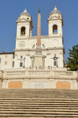 Church of Trinita dei Monti on Spagna square at Rome in Italy