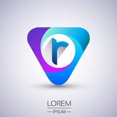 R letter colorful logo in the triangle shape, Vector design template elements for your Business or company identity.