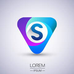 S letter colorful logo in the triangle shape, Vector design template elements for your Business or company identity.
