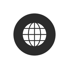 Globe web button vector icon