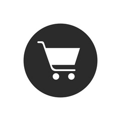 Cart button vector icon. Shopping cart