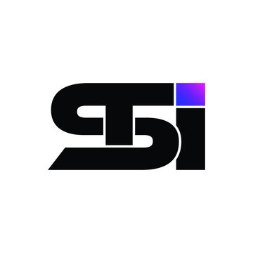 STI letter monogram logo design vector