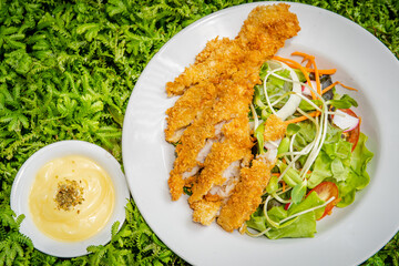 pasta italy style and fried pork