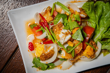 spicy fried egg on lunch