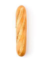 French baguette isolated on white background.