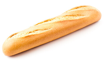 French baguette isolated on white background.