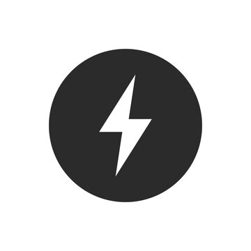 Lightning button vector icon