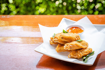 fired chicken snack on lunch