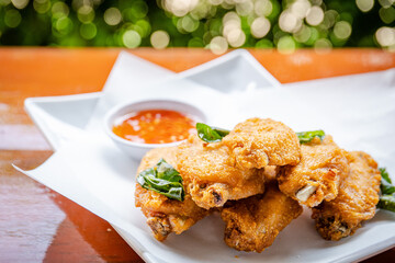 fired chicken snack on lunch