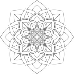 Easy Mandala coloring book simple and basic for beginners, seniors and children. Set of Mehndi flower pattern for Henna drawing and tattoo. Decoration in ethnic oriental, Indian style.