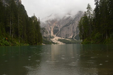 Hiking around the stunningly beautiful Lago di Braies (Pragser Wildsee) lake in the Dolomite Mountains of Northern Italy