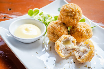 fried cheese ball it's delicious