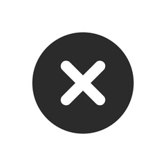 Obraz premium Cross button vector icon. Decline button