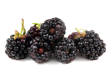 Blackberries isolated on white  