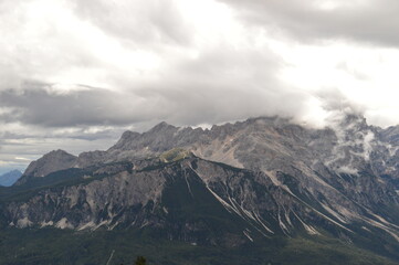 Hiking and climbing on the Via Ferrata trails around Cortina in the Dolomite Mountains of Northern...