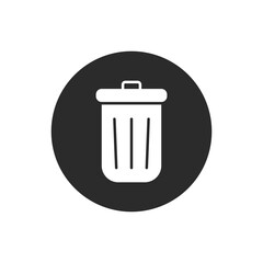 Trash can button vector icon