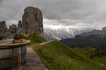 Hiking and climbing on the Via Ferrata trails around Cortina in the Dolomite Mountains of Northern Italy