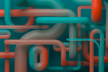 Creative Wallpaper and Background, Abstract Matte Figures Of Orange d Rendering