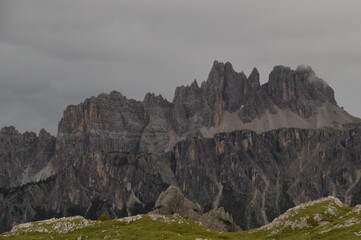 Hiking and climbing on the Via Ferrata trails around Cortina in the Dolomite Mountains of Northern Italy