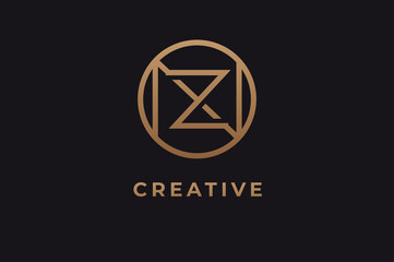 Fototapeta premium Abstract initial letter N and Z logo,usable for branding and business logos, Flat Logo Design Template, vector illustration
