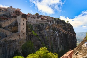 Fototapeta premium Megalo Meteoro Monastery on a sunny day. Edited with Luminar