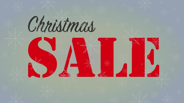 Christmas sale banner with blue snowflakes animated