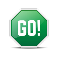 green go sign icon collection