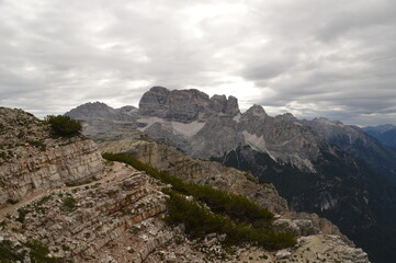 Hiking and climbing in the dramatic and beautiful Cinque Torri mountains in the Dolomites of Northern Italy