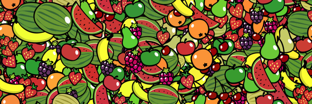 Vegane Hintergrund Header Frucht Textur nahtlos kachelbar
