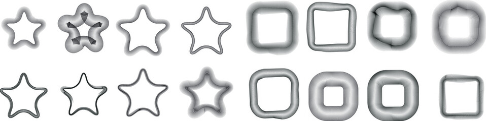 flow lines in star and square form . vector