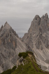 Hiking and climbing in the dramatic and beautiful Cinque Torri mountains in the Dolomites of Northern Italy